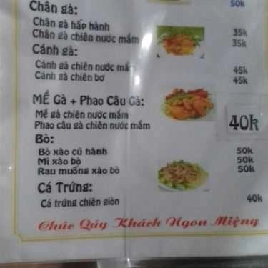 Thực đơn- Quán Nhậu Ghé Ốc Đêm