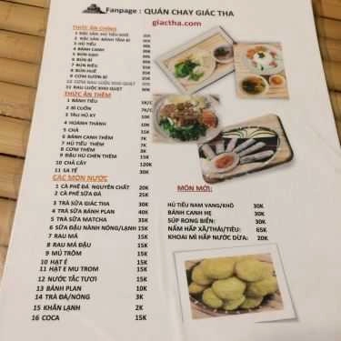 Thực đơn- Quán Ăn Giác Tha - Quán Chay