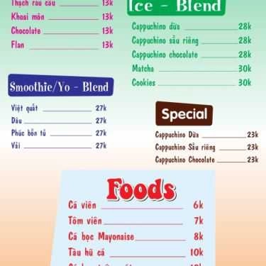 Thực đơn- Gin Tea Express - Trà Sữa & Ăn Vặt