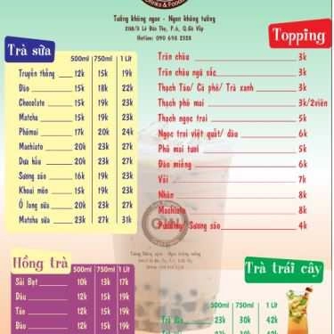 Thực đơn- Gin Tea Express - Trà Sữa & Ăn Vặt
