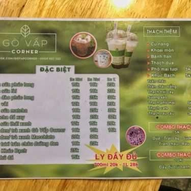Thực đơn- Cafe Gò Vấp Corner - Trà Sữa & Ăn Vặt