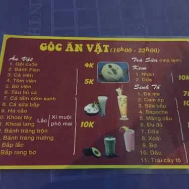 Thực đơn- Góc Ăn Vặt Sinh Viên - Đường Số 2