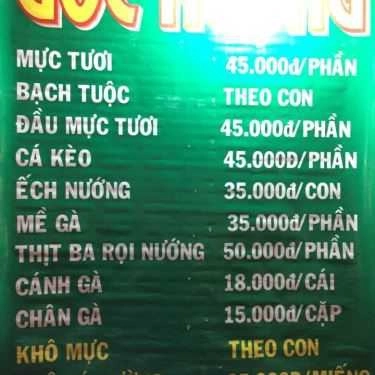 Thực đơn- Ăn vặt Góc Nướng - Phạm Ngọc Thạch