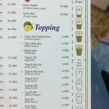 Thực đơn- Cafe Golden Tea