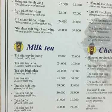 Thực đơn- Cafe Golden Tea