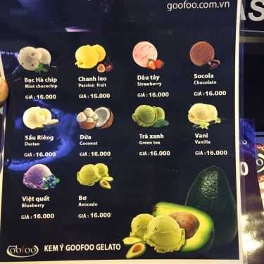 Thực đơn- Cafe Goofoo Gelato - Kem Ý