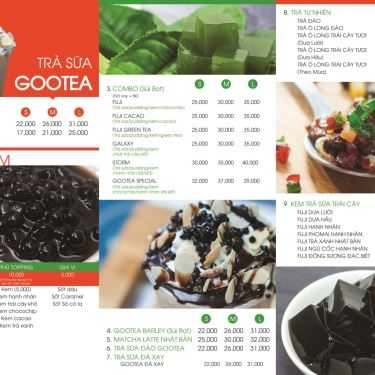 Thực đơn- Cafe Gootea - Trà Sữa Tự Nhiên