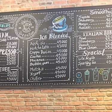 Thực đơn- GreenSun Coffee - Mai Thị Lựu