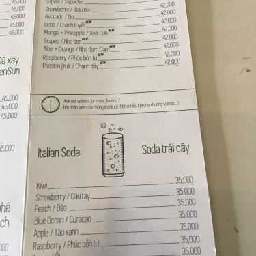 Thực đơn- GreenSun Coffee - Mai Thị Lựu