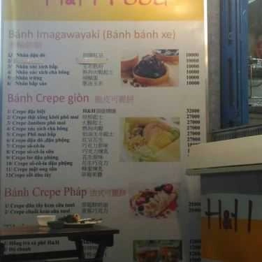 Thực đơn- Ăn vặt H & H Food - Bánh Crepe & Bánh Imagawayaki