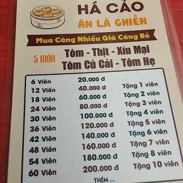 Thực đơn- Ăn vặt Há Cảo Ăn Là Ghiền - Vạn Kiếp
