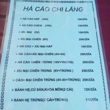 Thực đơn- Ăn vặt Há Cảo Chi Lăng - Lê Quang Sung