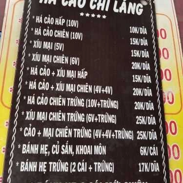 Thực đơn- Ăn vặt Há Cảo Chi Lăng - Lê Quang Sung