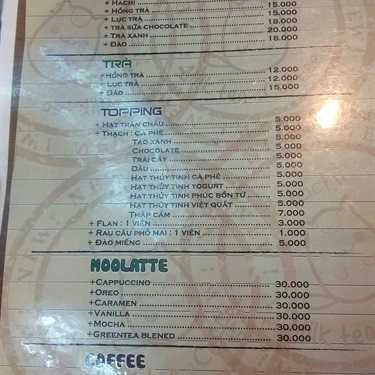 Thực đơn- Hachi Milktea & Coffee - Vạn Kiếp