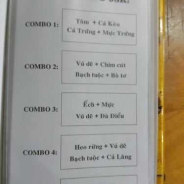 Thực đơn- Hải Đăng Quán - Quán Nhậu Bình Dân