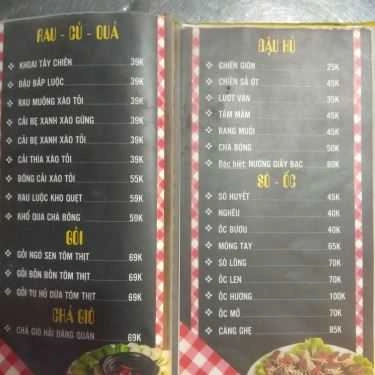 Thực đơn- Hải Đăng Quán - Quán Nhậu Bình Dân