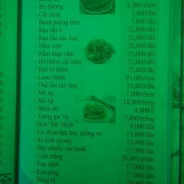 Thực đơn- Quán Nhậu Hải Sản Hòn Thơm