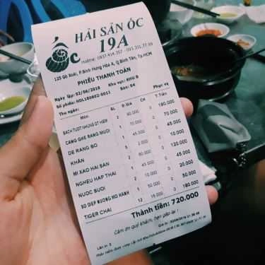 Thực đơn- Quán Nhậu Hải Sản Ốc 19A