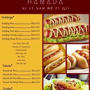 Thực đơn- Ăn vặt Hamada Hotdog