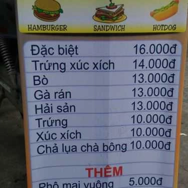 Thực đơn- Ăn vặt Hamburger 99 - Bakery & Drinks