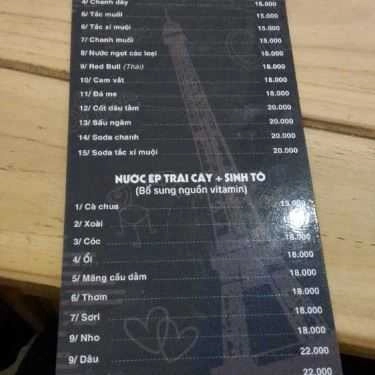 Thực đơn- Hana Cafe Acoustic - Bế Văn Đàn