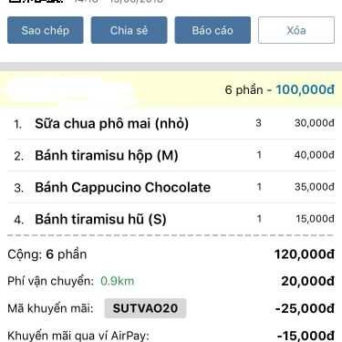 Thực đơn- Tiệm Bánh Hằng Tiramisu - Út Tịch