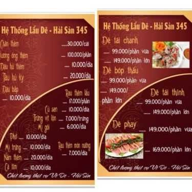 Thực đơn- Quán Nhậu Hệ Thống Lẩu Dê - Hải Sản 345