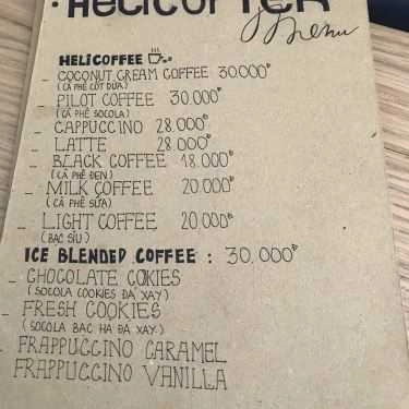 Thực đơn- Helicopter Cafe