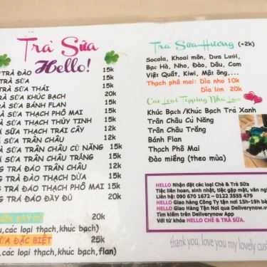 Thực đơn- Cafe Hello Chè & Trà Sữa