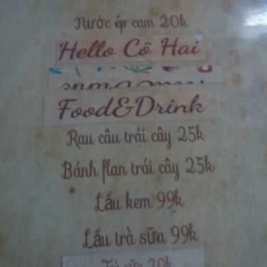 Thực đơn- Hello Cô Hai! - Ăn Vặt & Trà Sữa