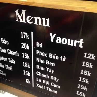 Thực đơn- Cafe Trà Đào & Yaourt Đá