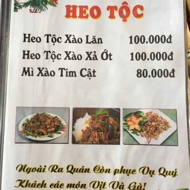 Thực đơn- Quán Nhậu Cây Phượng - Heo Tộc 9 Món
