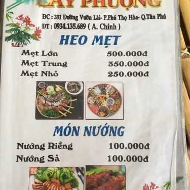 Thực đơn- Quán Nhậu Cây Phượng - Heo Tộc 9 Món
