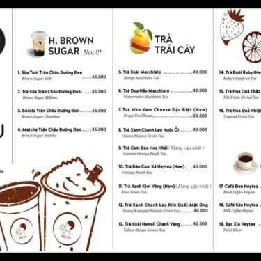 Thực đơn- Cafe Heytea - Độc Lập