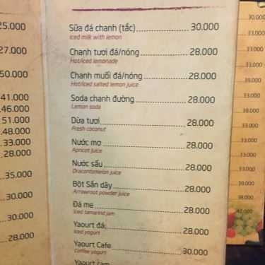 Thực đơn- HF Cafe & Cơm Trưa Văn Phòng