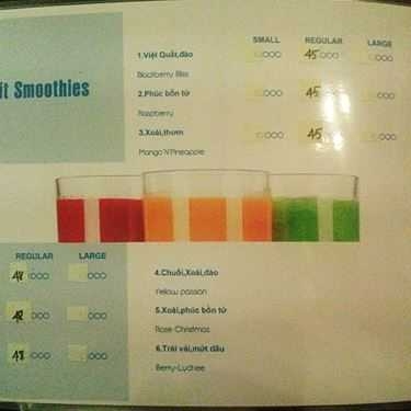 Thực đơn- High Notes Coffee & Fruit bar