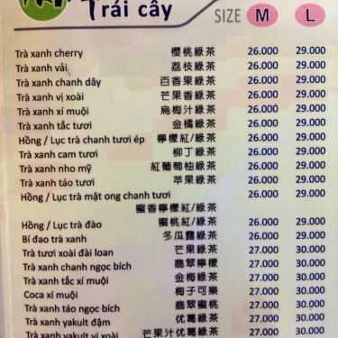 Thực đơn- Cafe Trà Sữa High Tea - Nguyễn Thái Bình