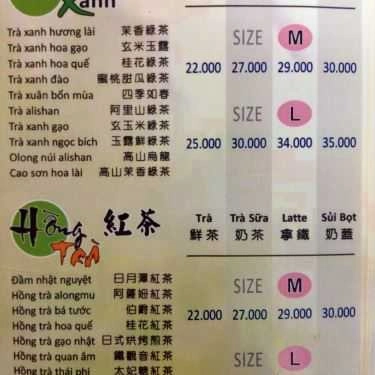 Thực đơn- Cafe Trà Sữa High Tea - Nguyễn Thái Bình