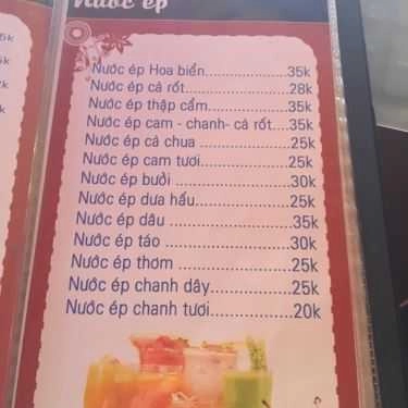 Thực đơn- Hoa Biển Cafe