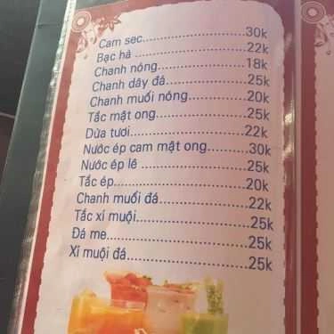Thực đơn- Hoa Biển Cafe