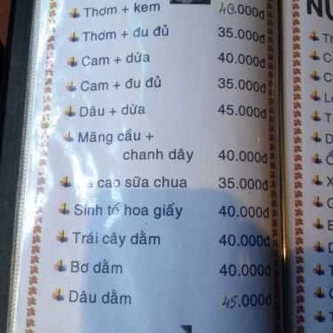 Thực đơn- Hoa Giấy Cafe