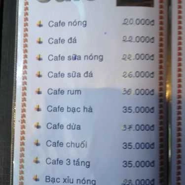Thực đơn- Hoa Giấy Cafe