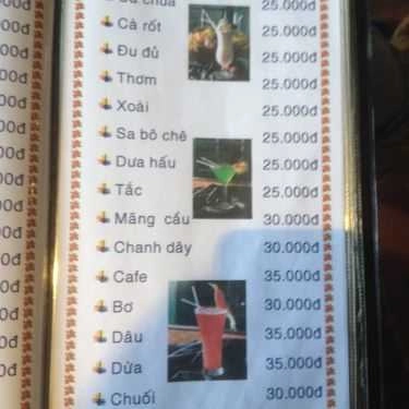 Thực đơn- Hoa Giấy Cafe