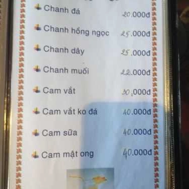 Thực đơn- Hoa Giấy Cafe