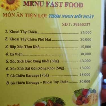 Thực đơn- Cafe Trà Sữa Hoa Hướng Dương - Lê Lai