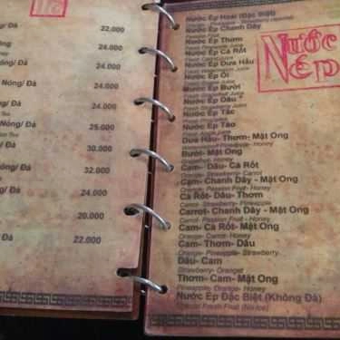 Thực đơn- Hoài Cafe