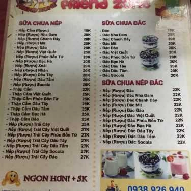 Thực đơn- Ăn vặt Sữa Chua Nếp Cẩm Friend Zone
