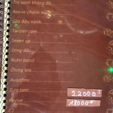 Thực đơn- Hoàng Net Coffee - Đường Số 16