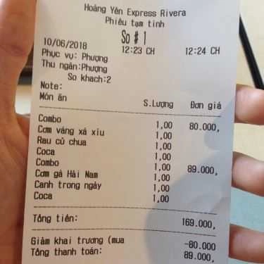 Thực đơn- Quán Cơm Hoàng Yến Express - Giao Hàng Món Ăn - Rivera Park Saigon