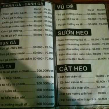 Thực đơn- Ăn vặt Hội Quán Bia Đen Vỉa Hè